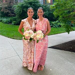 ASTR Satin Flutter Sleeve Maxi Dress